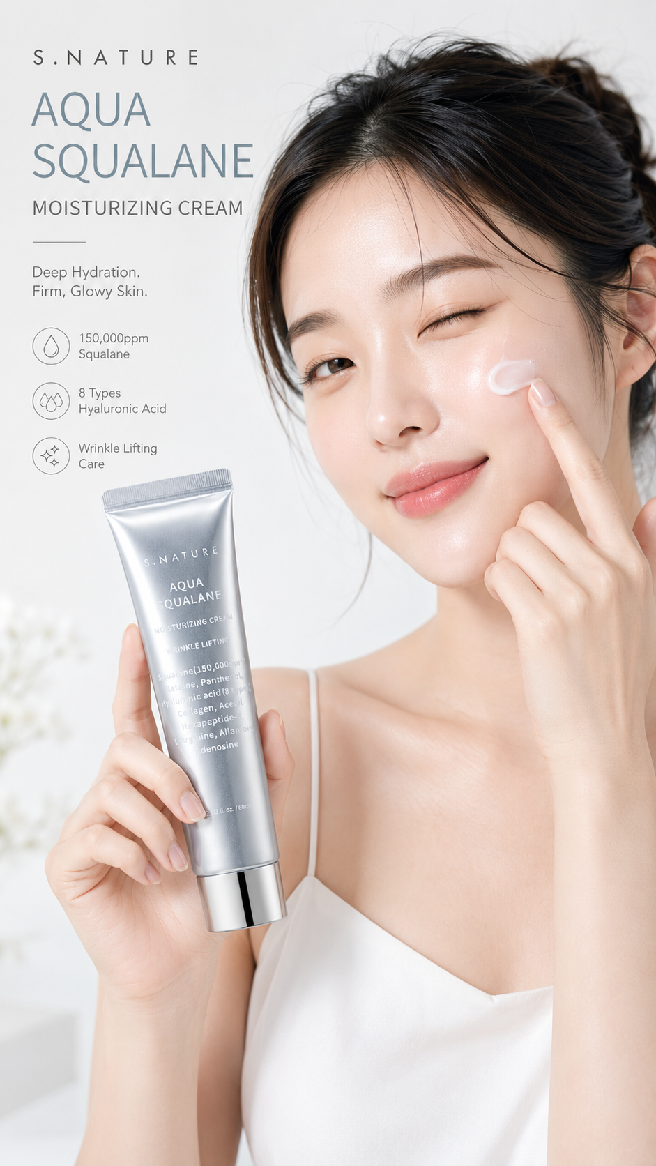 S.NATURE Aqua Squalane Moisturizing Cream 60ml Double Set