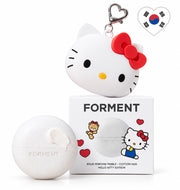 FORMENT Hello Kitty Cotton Hug solid perfume 30ml with white pebble container and red bow keyring case