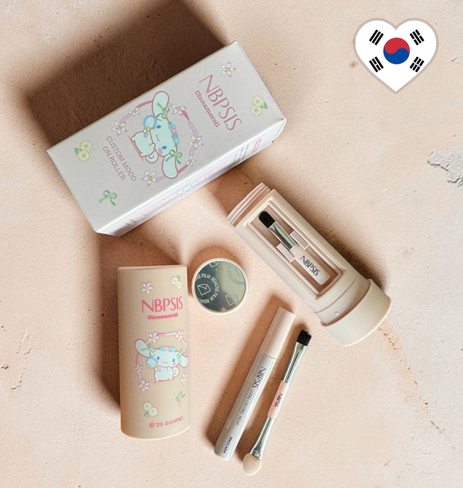 NBPSIS Cinnamoroll Custom Mood On Roller makeup kit with case and applicators