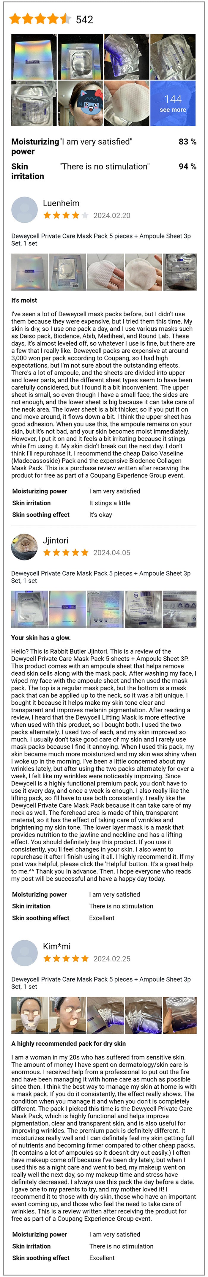 [DewyCel] Private Care Mask Pack, 5 Sheets * 1 Pack